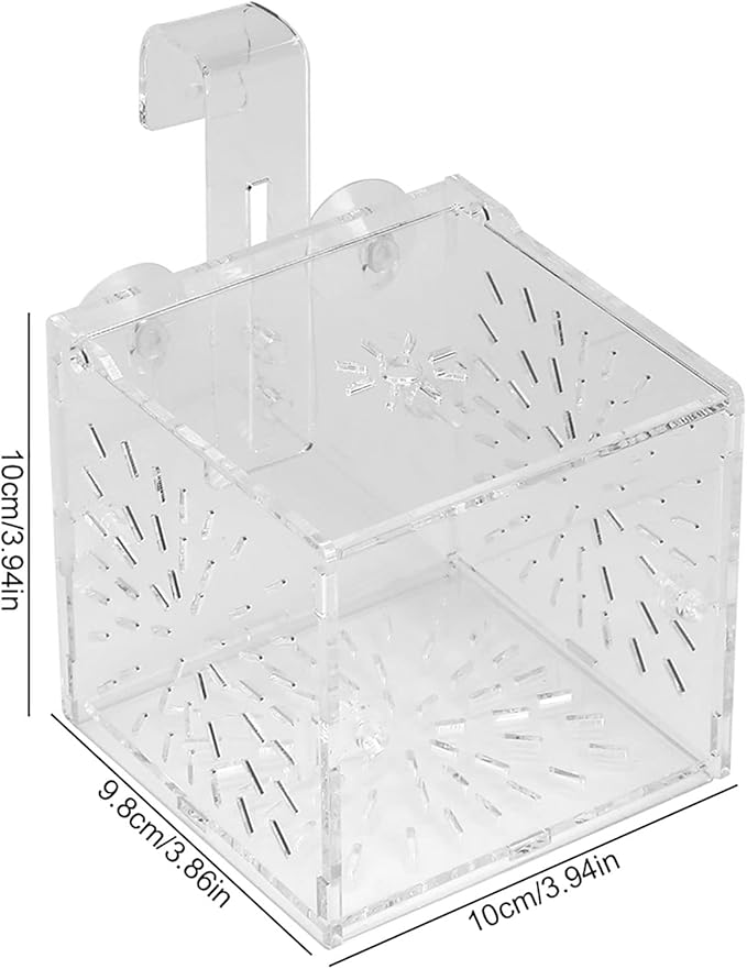 Acrylic Transparent Fish Tank, Breeding Isolation Box Aquarium Hatchery Incubator Holder with Screw Reinforcement, Convenient Use Comes with Isolation Board for Fish Breeding