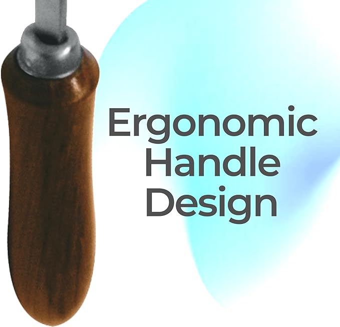 7 Inch Swiss Hoof Knife Double Edged – Stainless Steel Curved Blade Farrier Tool with Round Wooden Grip, Multipurpose Hoof Trimming Knife for Livestock. (Right Hand)