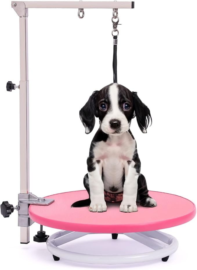 Dog Grooming Table for Dogs at-Home - 360 Rotating Medium Small Dog Grooming Table Adjustable Grooming Arm Includes Grooming Arm, Loop Noose