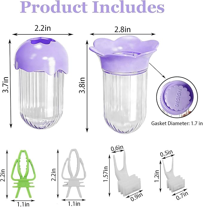 7 PCS Bird Cage Feeder for Vegetable Millet Holder Cage Accessories with Parrot Fruit Forks for Budgie Cockatiel Lovebirds Parrot (Purple)