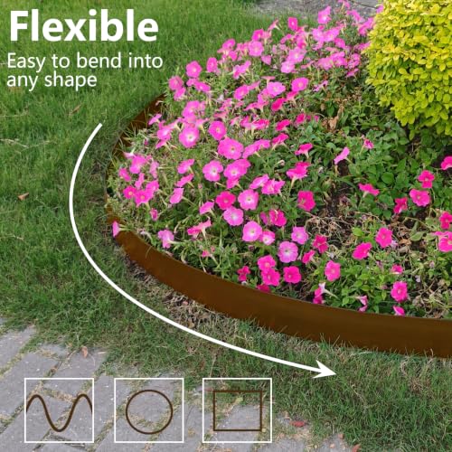 Landscape Edging 4 Inch Tall 20FT with 30Pcs Metal Spikes