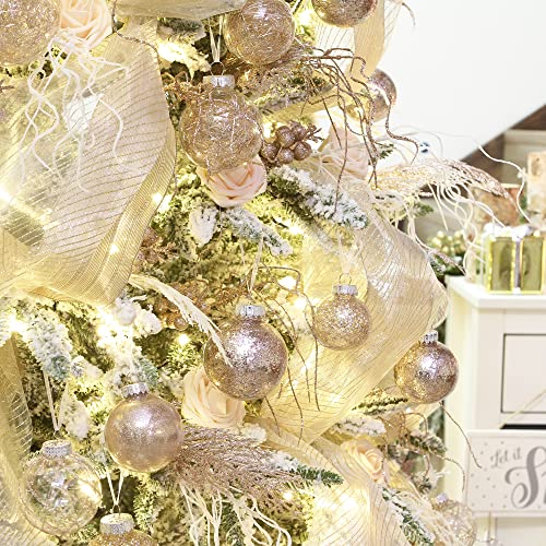 20 Pack Clear Christmas Ball Ornaments with Fillers (20 Count)