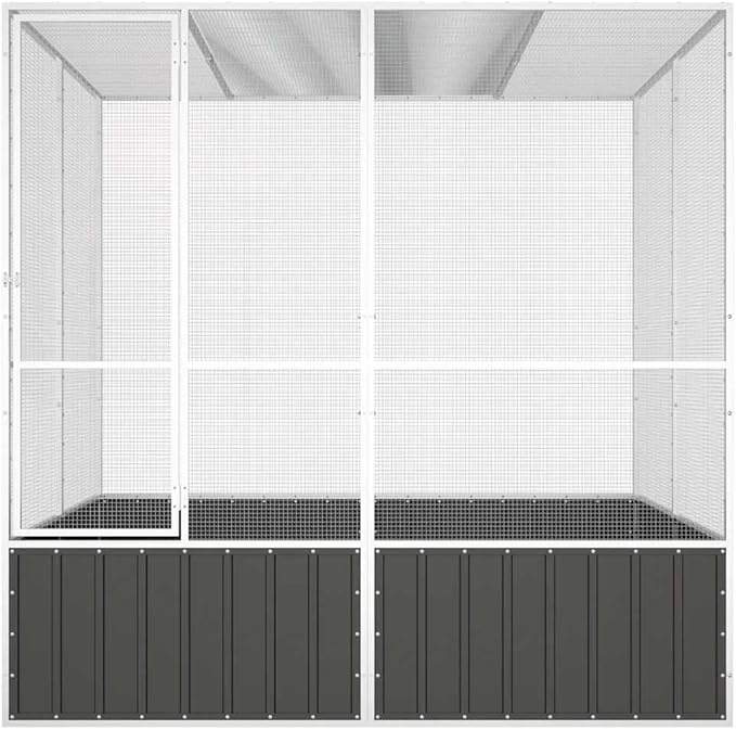Metal Steel Large Bird Cage for Budgies, Pigeons, Galvanized Steel Birdcage Aviary House, 84.1"x85.6"x83.3", Anthracite,-569