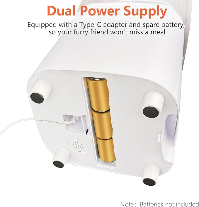 Automatic Cat Feeder, 5L Timed Cat Food Dispenser with Dual Power Supply, Pet Feeder up to 9 Meals per Day for 2 Cats, Automatic Pet Feeder for Small Dogs Indoor(Botton)