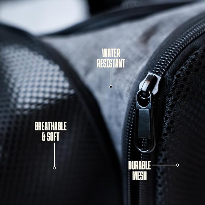 Soft Sided Pet Carrier for Small Dogs & Cats up to 9 Lbs - Breathable 100% Polyester Travel Bag with Luggage Strap & Washable Mat - Airline Approved Underseat Fit - Grey