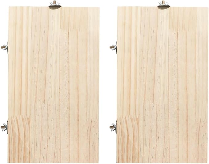 2PCS Chinchilla Wooden Platform Ledge 13 × 8 ’’ Large Bird Perch Stand Shelf Platform for Ferret Bunny Guinea Pig Conure Hamster Parrot Macaw Cockatiel