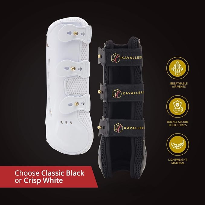 Kavallerie Classic Tendon Boots, Impact-Absorbing Material, Breathable & Evenly Distribute Pressure, Protect Tendon and Ligaments, Anti-Slip, Anti- Sore and Moisture Repellant Show Jumping Boots