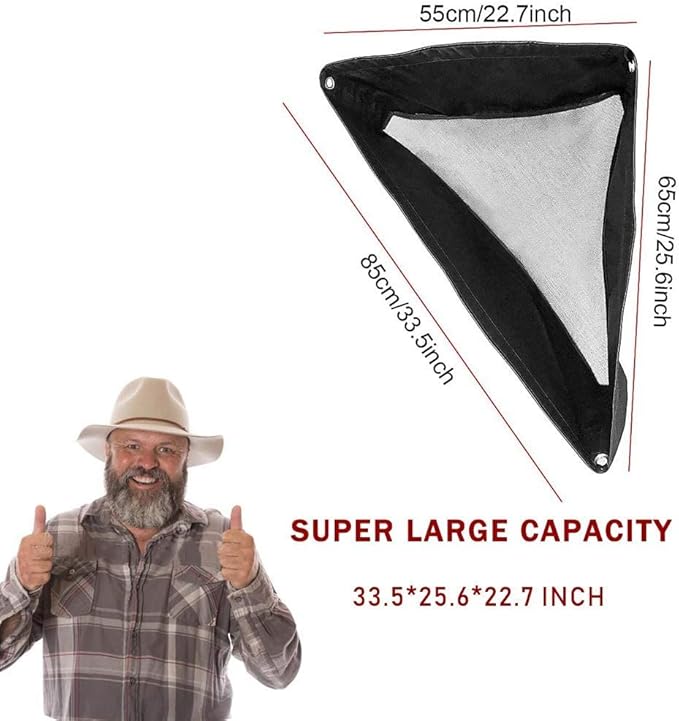 Asooll Horses Corner Feeder Deep Corner Hay Bag Goats Large Capacity Hay Feed Bags with Mesh Bottom and Snaps for Horse Trailer Stall,Black