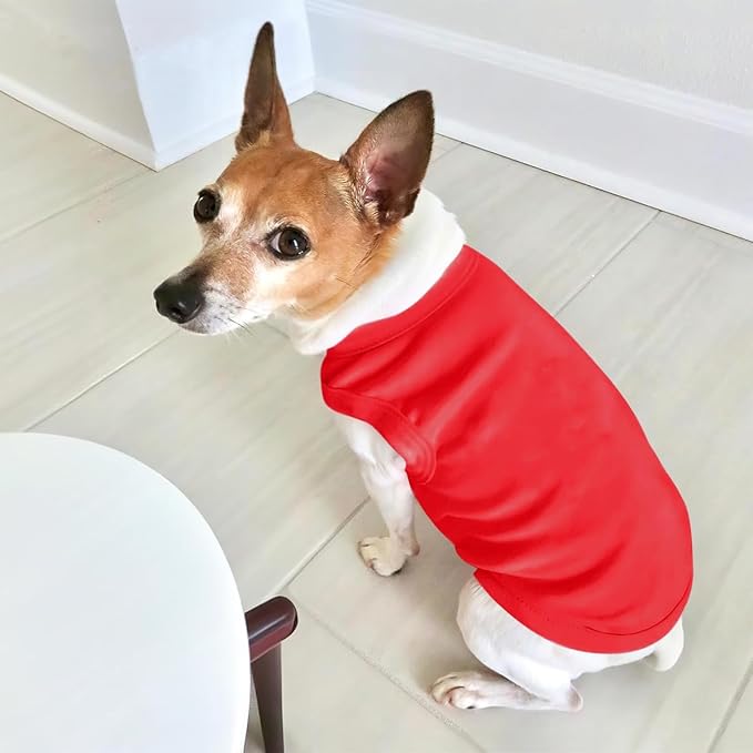 Customized Dog Shirt Custom Pet Clothes T Shirts for Small to Large Dogs Design Image Logo Text Outfits for Puppy Cat Personalized Breathable Sleeveless Pullover Red, 4XL