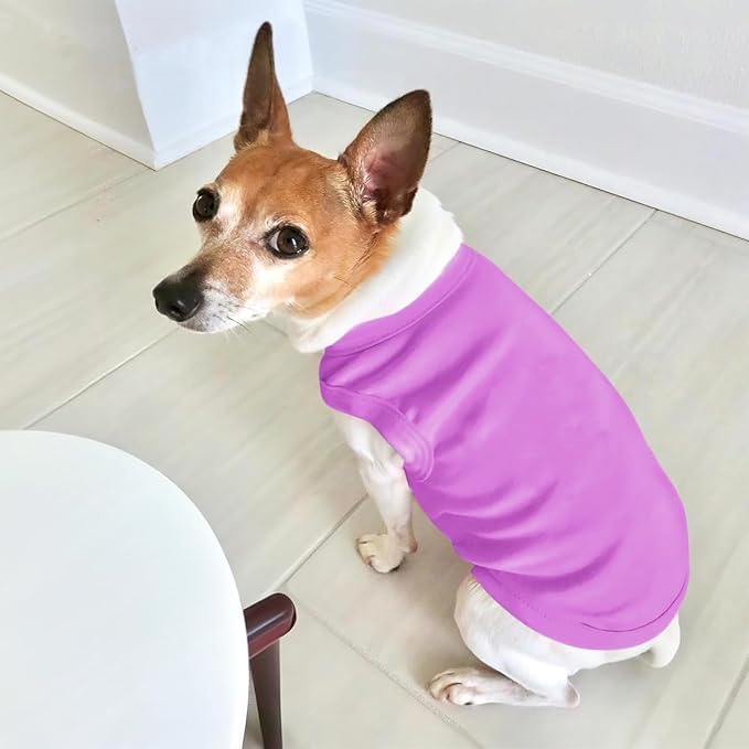 Customized Dog Shirt Custom Pet Clothes T Shirts for Small to Large Dogs Design Image Logo Text Outfits for Puppy Cat Personalized Breathable Sleeveless Pullover Light-Purple, 3XL