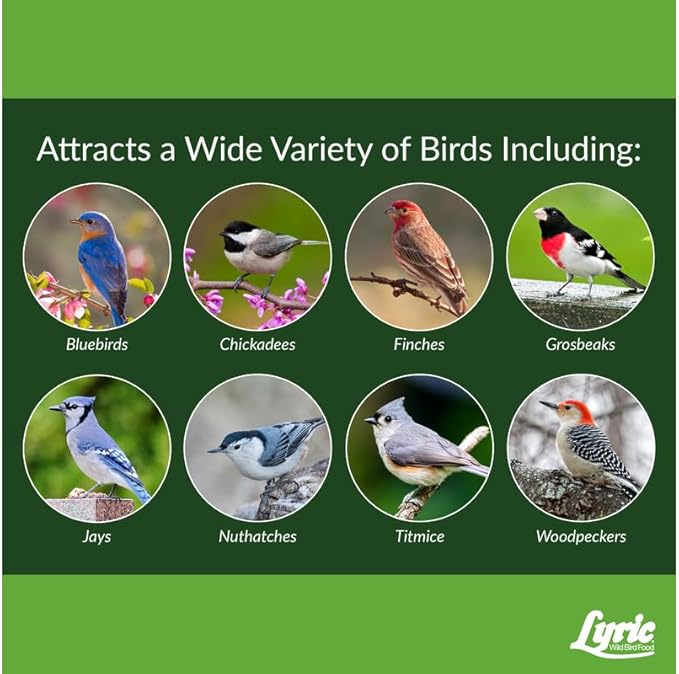 Lyric Fine Tunes Wild Bird Seed, No Waste Bird Food Mix, 5 lb. Bag. See the attached screenshot and the variated size for a consistent and positive customer experience.