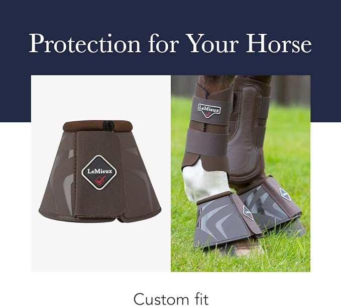 LeMieux Black Ballistic Overreach Horse Boots - Over Reach or Bell Boots for Horses - Protective Gear and Training Equipment - Equine Boots, Wraps & Accessories