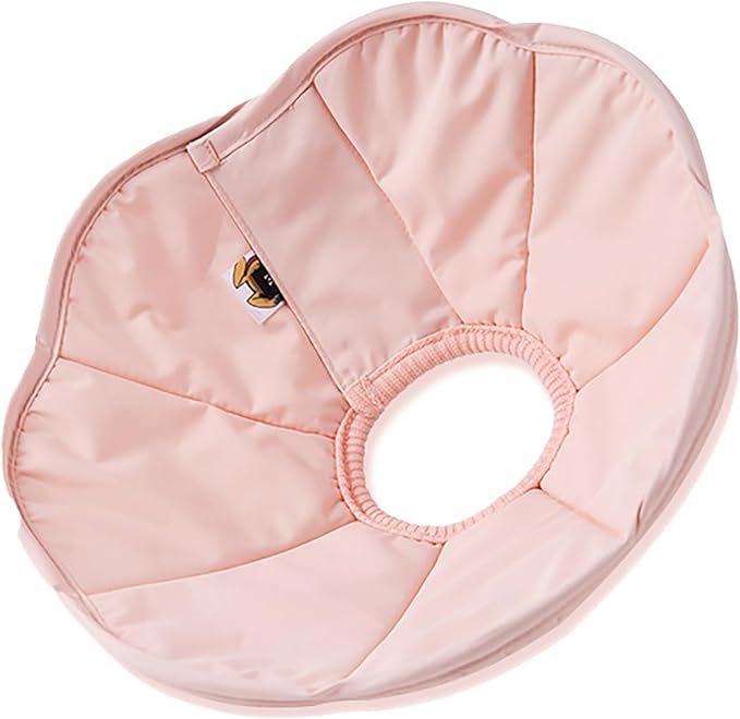 Touchdog Foldable Dog Cone Collar for Cats & Dogs - Adjustable Soft Recovery Collar with Waterproof PU Coating, Lightweight Design, 24.5cm/9.6in Wide Barrier (Pink, XS)
