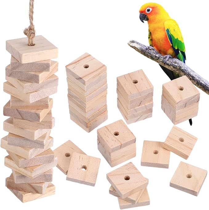 NOLITOY 100pcs Parrot Chewing Toy Parrot Toy Hanging Bird Toy Wooden Bird Toys Parrot Cage Climbing Toys Bird Teething Toys Parrot Hanging Chewing Toy Bird Chew Toy Macaw Toys