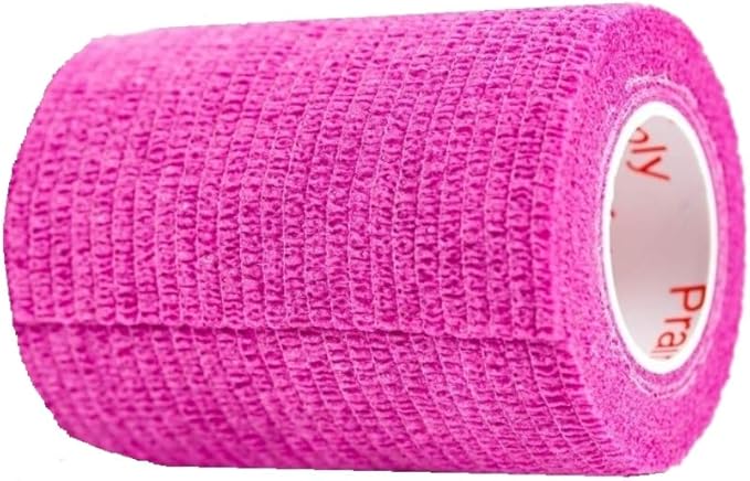 Vet Wrap Tape (Fuchsia) (2 Pack) (3 Inch x 15 feet) Self Adhesive Adherent Adhering Cohesive Flex Self Stick Bandage Grip Roll Dog Cat Pet Horse