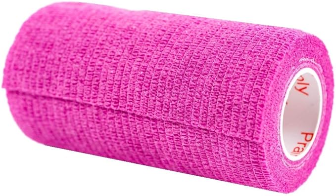 3 Inch Vet Wrap Tape Bulk (Fuchsia) (Pack of 12) Self Adhesive Adherent Adhering Flex Bandage Grip Roll for Dog Cat Pet Horse
