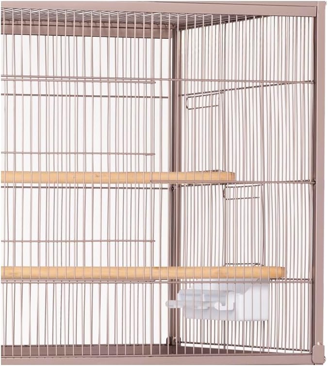 French Fabulous Iron Flight Cage with Elegant Ironwork, Spacious Interior, Durable Construction, and Ample Room for Birds to Fly, Play, Blush/53 H