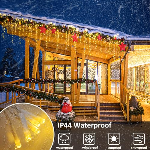 16.5FT 200 LED Icicle Lights for Outside