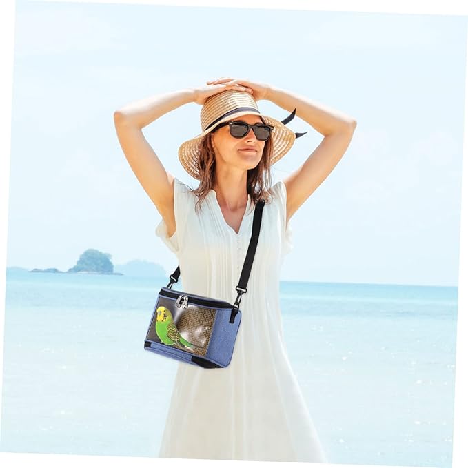 balacoo 1pcs Transparent Parrot Carrier Bag Breathable Outdoor Tote Straps Comfortable Crossbody Pet Pouch for Travel Hiking Camping for Birds Cockatiels and Pets