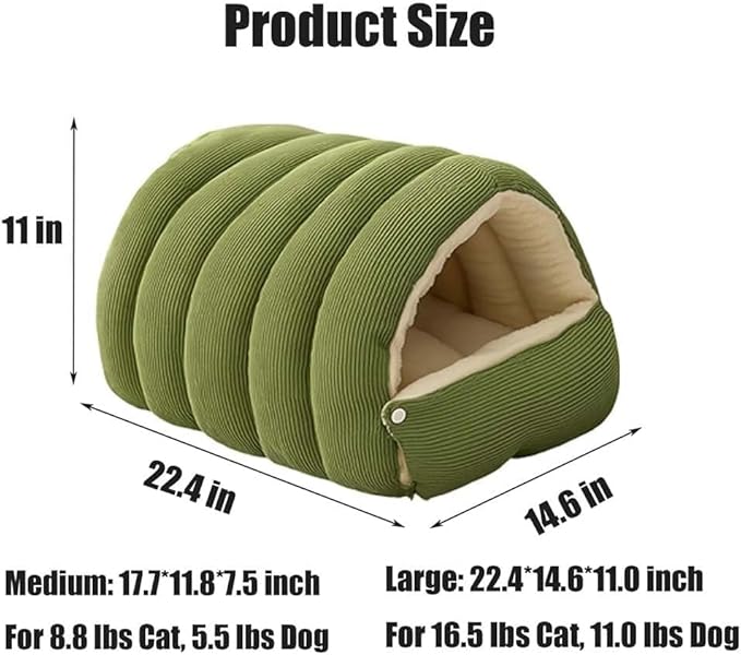 CutyPet Winter Cave,Warmth Cozy Comfort Plush Pet Cave,Cute Cozy Safe Hideaway Cat Bed with Removable Cushion,Warm Soft Removable Washable for Cats and Dogs (Purple, M：17.71 * 11.81 * 7.48 in)