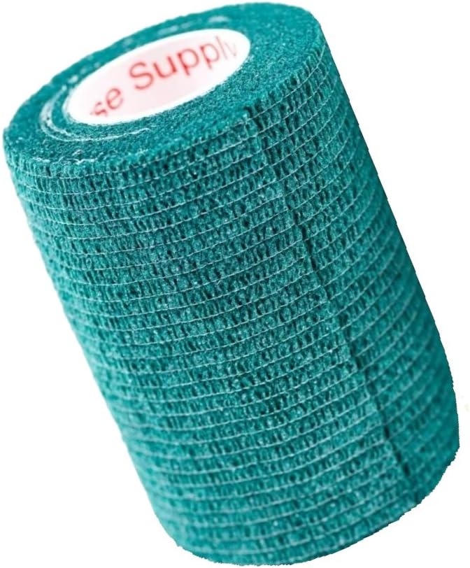 Vet Wrap Tape (Hunter Green) (2 Pack) (3 Inch x 15 feet) Self Adhesive Adherent Adhering Cohesive Flex Self Stick Bandage Grip Roll Dog Cat Pet Horse