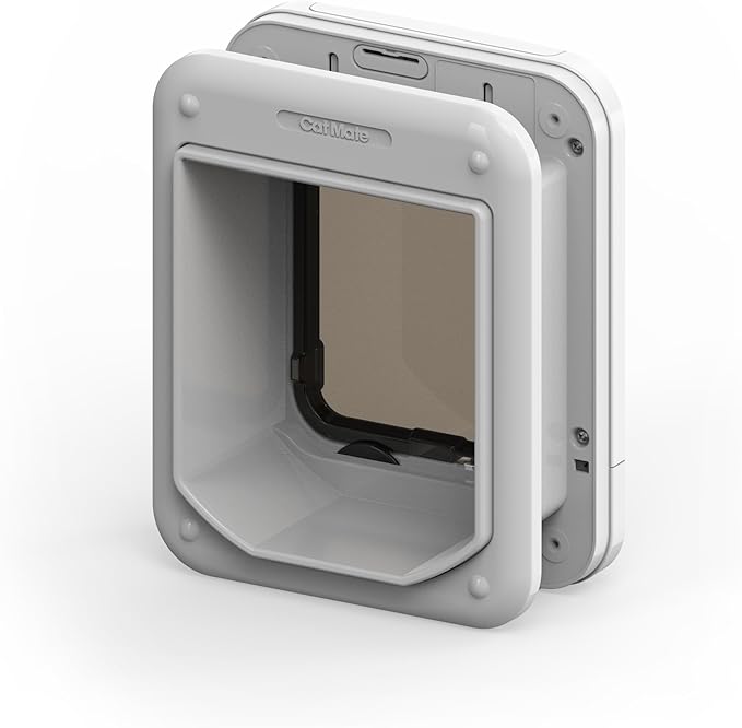 Cat Mate Microchip Activated Cat Flap, For Cats and Small Dogs, Easy Installation in UPVC Doors, Glass, and Wooden Doors - White