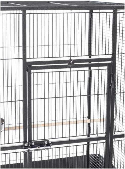 Mid-Century Marvel Bird Cage with Retro-Inspired Design, Durable Construction, Spacious Interior, and Elegant Finish for Stylish Black Hammertone