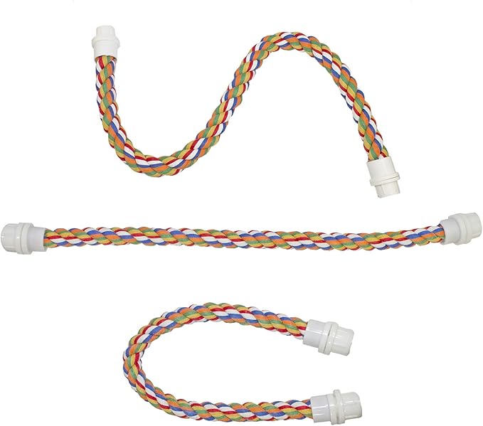 34 Inch Flex Rope (Large) - Bendable Fun Climbing Perch Cage Accessory Toy - Sugar Gliders, Squirrels, Degus, Marmosets, Monkeys, Parrots, Birds, Rats & Other Small Animals (Pack of 2)