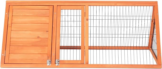 Chicken Coop for 2 Chickens Small Rabbit Hutch Quail Coop Wooden Bunny Cages Outdoor Chicken Comes with Tray (Wood) (Brown)