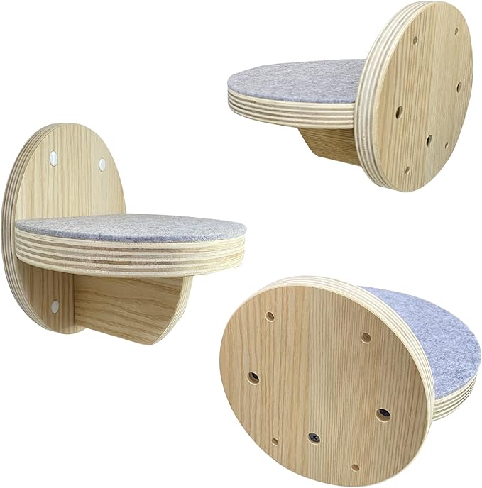 2 PCS Cat Climbing Shelf Wall Mounted,Cat Wall Shelves,Wooden Climbing Steps Ladder Stairs Wall Mounted Climbing Step Shelf Cat Climber for Cats Perch Platform Supplies