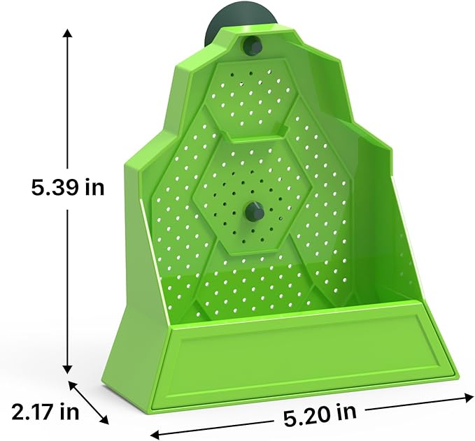 Reptile Corner Feeding Bowl with Suction Cup, Anti-Escape Insect Feeder for Chameleon, Gecko, Lizard, Frog – 7"x3"x7"