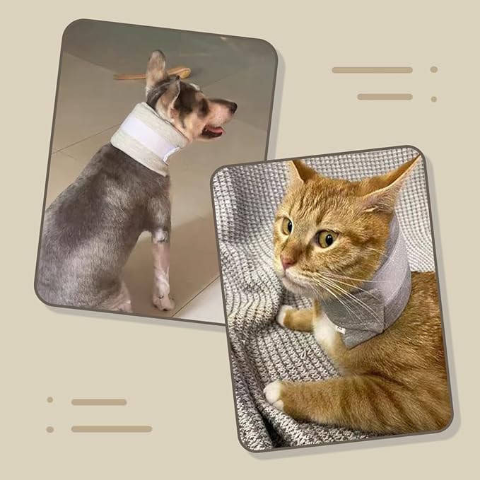 MANON ROSA Cat Neck Brace Elizabethan Collar for Pet After Surgery Recovery Adjustable Breathable Neck Cervical Cone for Small Medium Dogs Puppies Kittens with Spinal IVDD Issues (XS 4.7-9.8",Pink)