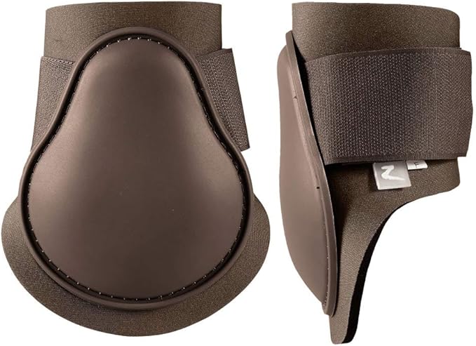 HORZE Chicago Fetlock Rear Boots | Lightweight, Adjustable, Jumping Horse Boots (Pair) - Chocolate Brown - Horse