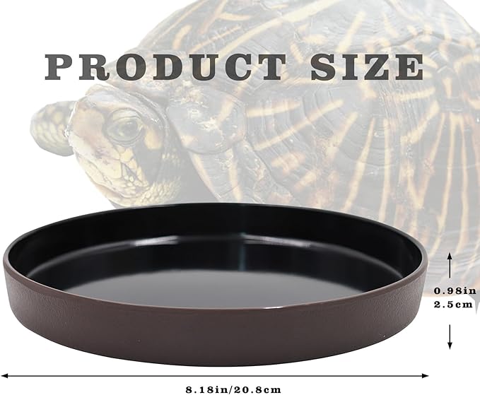 Reptile Feeder Kit, Food Water Bowl, Plastic Round Tortoise Feeding Dish, Amphibian Feeding Bowl, Tank Terrarium Accessories for Bearded Dragon Snake Hermit Crab Turtle Lizard Chameleon - 8 × 8 × 1"