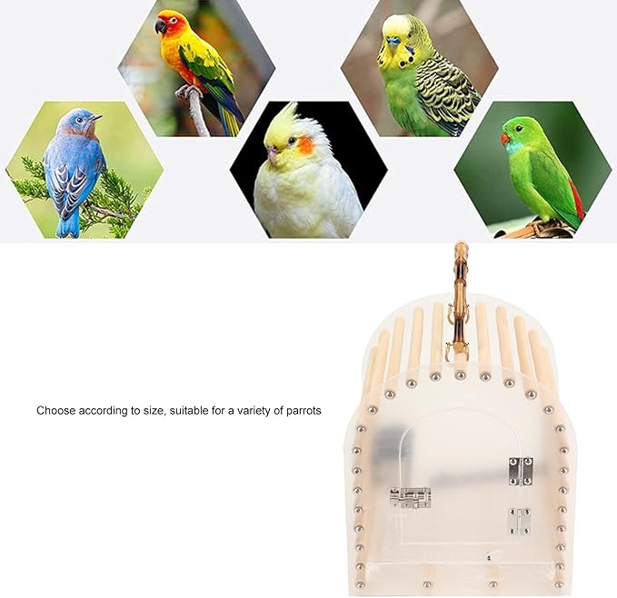 Gonetre Portable Bird Cage Portable Travel Bird Carrier Portable Acrylic Bird Cage PortableCage Portable Bird Cage Escape Proof Circular Arc Small Transparent Acrylic Travel Bird Carrier
