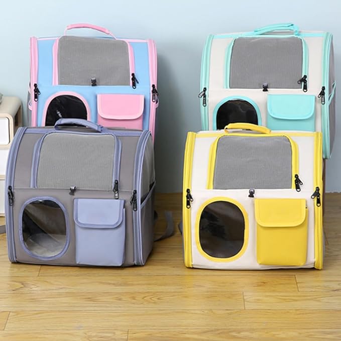 Cat Dog Carrier Backpacks,Pet Backpack Carrier, Bubble Backpack Pet Carriers with Breathable Mesh for Cats Small Dogs Puppies Animals for Travel, Hiking, Camping or Outdoor Use (Blue)