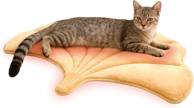 KOOLTAIL Upgrade Self Warming Cat Bed for Winter, Reversible Extra Cozy Pet Sleeping Blanket Pad for All Season, Thicken Self Heating Puppy Mats with Thermal Foil for Crate, Floor, Outdoor, Gingko