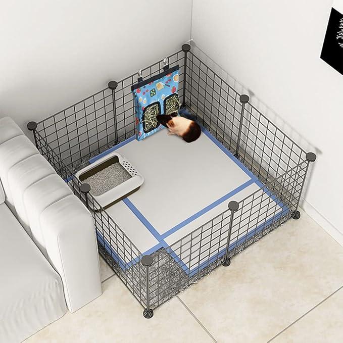Guinea Pig Hay Feeder, Hanging Rabbit Hay Feeder Bag for Guinea Pigs Bunnies Chinchillas. Camoblue