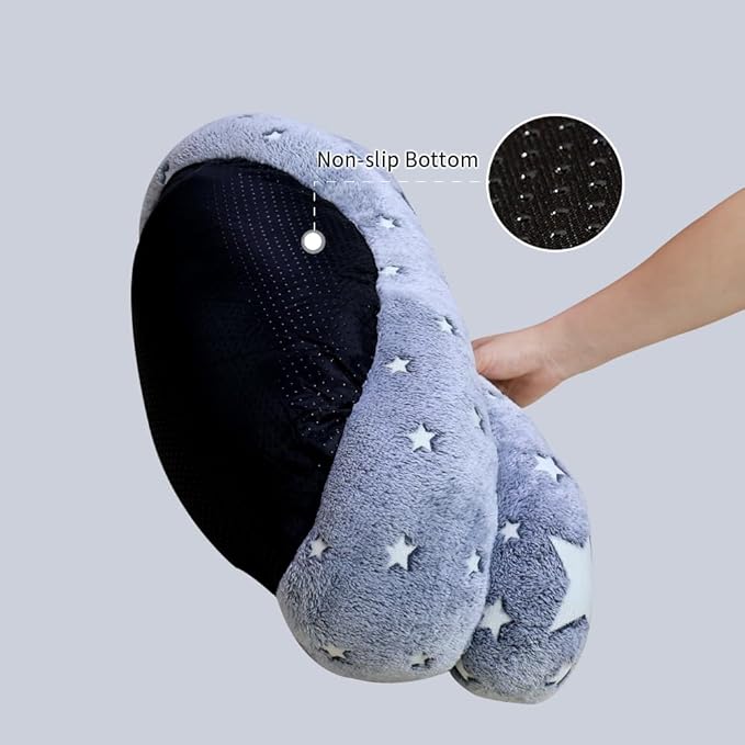 Cat Bed, Washable Cat Bed for Indoor Cats, Soft Plush Faux Fur Dog Bed, Round Pet Bed for Puppy and Kitten