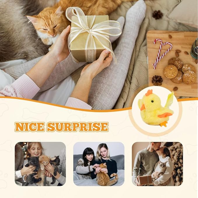 Flapping Bird Cat Toy, Interactive Chirping Bird Cat Toy, Simulated Chirping Bird Cat Toys Flapping Wings, Rechargeable, 3 Modes, Touch Activated (Owl)