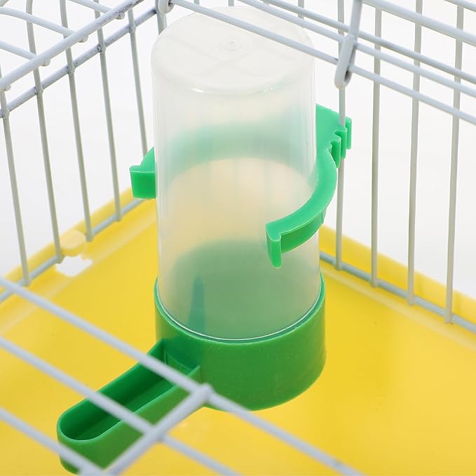 Garneck Small Bird Travel Cage: Portable Parakeet Carrier with Food and Water Box 9.2 Inch Animals Cage for Cockatiels Parrot - Easy to Carry for Short Trip, Daily Outing