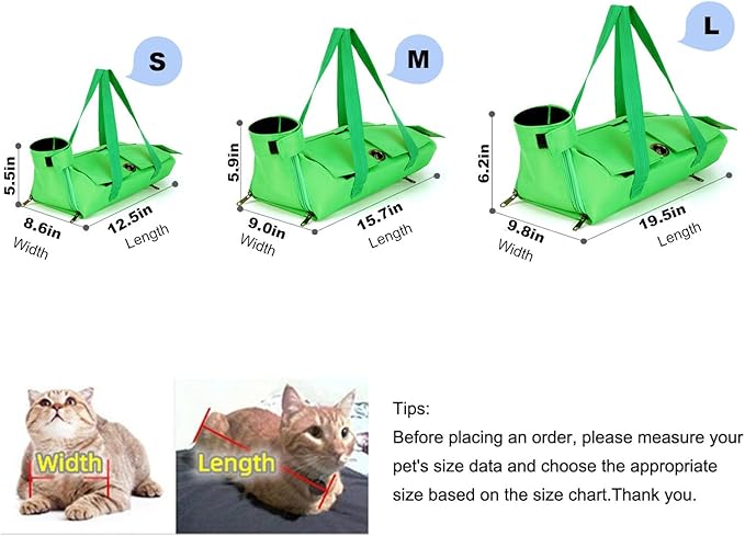 HDKUW Cat Grooming Bag,Foldable Travel Carrier for Cats,Anti-Bite Anti-Scratch Cat Grooming Restraint Bag,Pet Carrier for Administering Eye Drops,Ear Cleaner,Clipping Nails Orange S