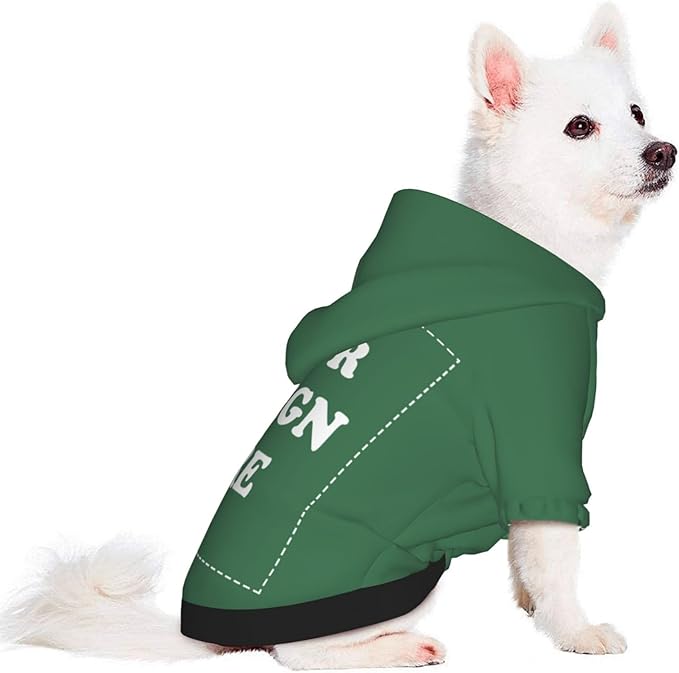 Personalized Dog Hoodie, Custom Dog Costumes for Small Dogs, Holiday Happy Dog Clothes Football Pet Shirt Sweater with Name Number for Girl/Boy Cats/Kitten, Green, XXS