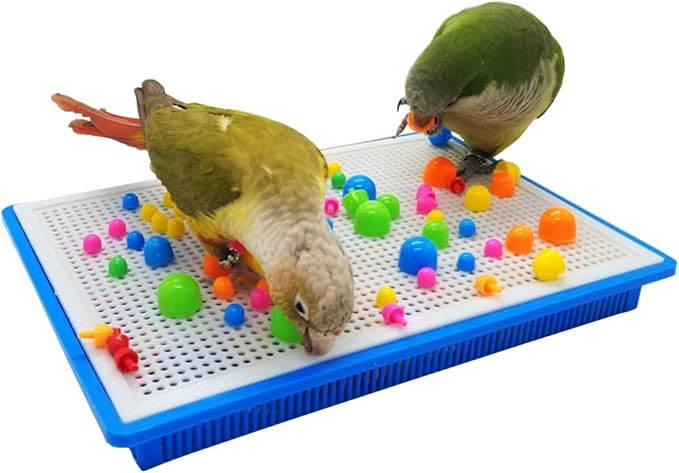 QBLEEV Parrot Puzzle Toys - Bird Intelligence Training, Parakeet & Conure Cage Accessories, Cockatiel Foraging & Chewing Toys