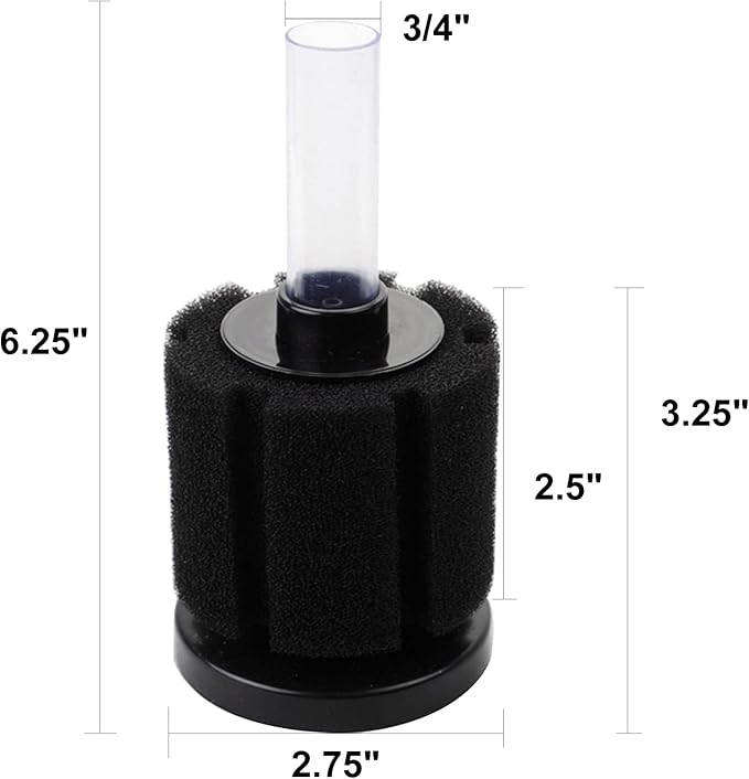 AQUANEAT Aquarium Bio Sponge Filter Breeding Fry Betta Shrimp Nano Fish Tank (Middle up to 20Gal)
