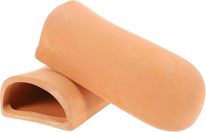 Amosfun Aquarium Tank Decoration Pottery Fish Hiding Shelter Breeding Cave for Shrimp Goldfish 2 x 4.7 x 1.6 Inch, 2 Pack