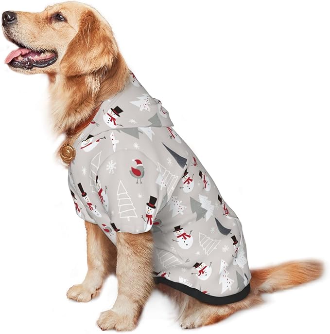 Christmas Gray Snowman Hoodie,Christmas Cosplay Dog Clothes with Pocket and Hat Winter Clothes Sweaters Xx-Large