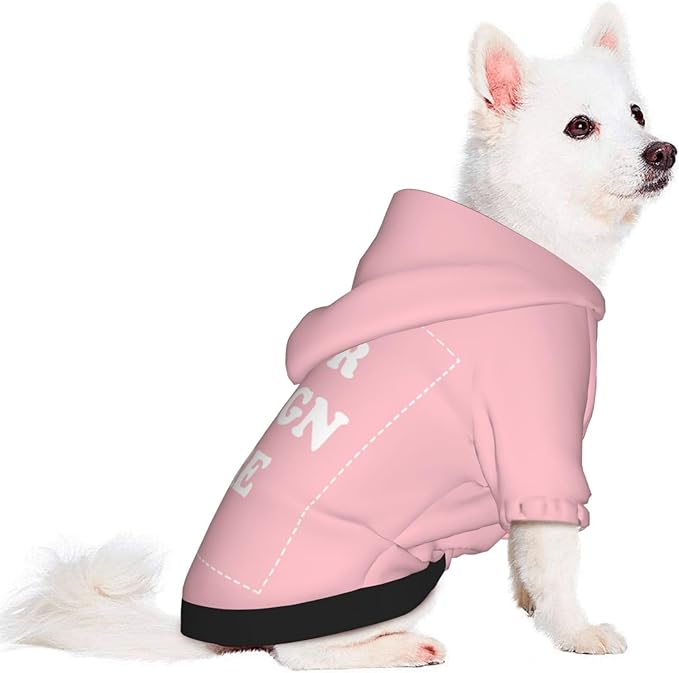 Personalized Dog Hoodie, Custom Dog Costumes for Small Dogs, Holiday Happy Dog Clothes Football Pet Shirt Sweater with Name Number for Girl/Boy Cats/Kitten, Pink, S