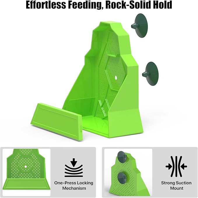 Reptile Corner Feeding Bowl with Suction Cup, Anti-Escape Insect Feeder for Chameleon, Gecko, Lizard, Frog – 7"x3"x7"
