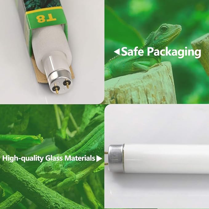 LUCKY HERP 15inch 14W T8 UVB 5.0 Reptile Light, UVA UVB Bulb, Fluorescent Lamp for Reptiles Amphibian